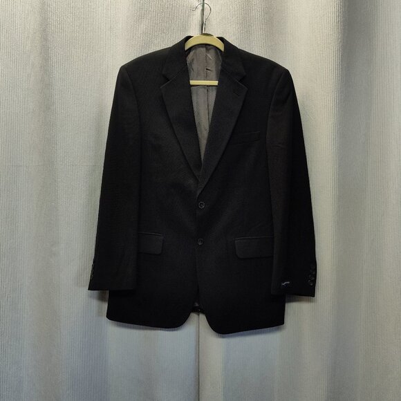 Saddlebred Black Blazer Men's 40 Regular Wool Blend Suit Tailored To Perfection